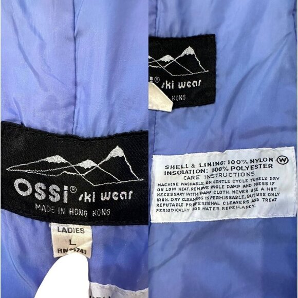 Ossi Skiwear Women’s L Ski Bib Snow Pants Blue Insulated Water Resistant VTG 80s - Picture 8 of 13
